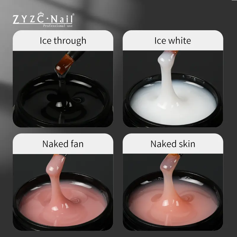 ZYZC Nail high quality hot selling 4 colors thick hard UV builder extension gel for nails art salon