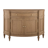 Cómoda de Estilo Francés en Forma de Abanico con Patas Cónicas Talladas - Mueble de Almacenamiento Decorativo de Madera Maciza para Recibidor