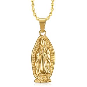 Collar <span class=keywords><strong>de</strong></span> la <span class=keywords><strong>Virgen</strong></span> María <span class=keywords><strong>de</strong></span> <span class=keywords><strong>Guadalupe</strong></span>, chapado en oro, <span class=keywords><strong>de</strong></span> 33 mm, Olivia, collar religioso cristiano con colgante <span class=keywords><strong>de</strong></span> la <span class=keywords><strong>Virgen</strong></span> María - Product Image 1