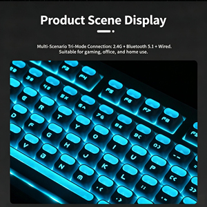 Zornher ZH980 Spaceman Galaxy Pembe Mekanik Klavye Pembe Kit 5.0 Üç Modlu RGB Arkadan Aydınlatmalı Kablosuz Ofis Klavyesi - Product Image 6