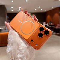 Casing Ponsel Magnetik Kaca Buram AG Warna Asli untuk iPhone 17 Air 16 15 Pro Max 14 13, Mendukung Pengisian Daya Nirkabel, Pelindung Lensa