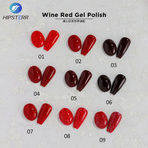 Esmalte de Uñas en Gel UV con Purpurina Roja, Material Natural Hipoalergénico, Libre de HEMA, Colección de Esmaltes en Gel con Purpurina Rojo Vino, Marca Privada - Product Image 5