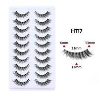 Cils en bande transparents en faux vison, style naturel, ultra-légers et faciles à appliquer, vente en gros