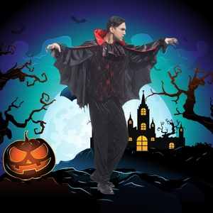 Tenue d'Halloween Vampires Médiévaux <span class=keywords><strong>Costume</strong></span> de Vampire <span class=keywords><strong>Chauve</strong></span>-<span class=keywords><strong>Souris</strong></span> <span class=keywords><strong>Homme</strong></span> Adulte - Product Image 1