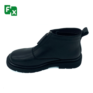 New Arrival Customized Fashionable Walking Style <strong>Zip</strong> Design Waterproof PU Leather <strong>Black</strong> <strong>Men</strong> Casual Shoes <strong>Boots</strong> - Product Image 4