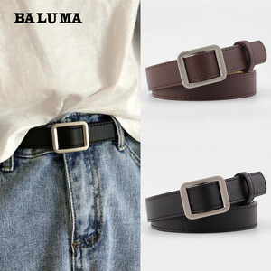 <span class=keywords><strong>Ceinture</strong></span> en cuir PU pour <span class=keywords><strong>femme</strong></span> <span class=keywords><strong>sans</strong></span> trous, <span class=keywords><strong>boucle</strong></span> carrée, style mode, pour pantalon, <span class=keywords><strong>ceinture</strong></span> coréenne pour étudiante - Product Image 6