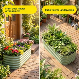 Jardinière en fer pour balcon extérieur, pot de jardin extra-large pour légumes, usage domestique, qualité industrielle pour toit - Product Image 2