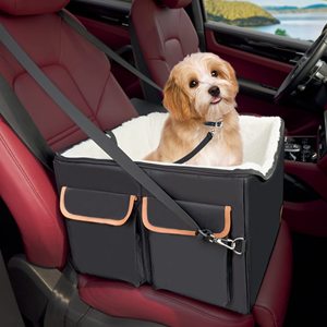 Siège rehausseur pour animaux de compagnie, noir, rectangulaire, pour siège arrière de voiture, lit pour chien, utilisation toute saison - Product Image 1