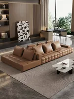 Canapé double face en cuir, style moderne et simple, ensemble de canapés modulaires compressés pour villa, directement de l'usine