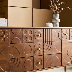 Retro Solid Wood Large Capacity Eco-Friendly <b>Storage</b> <b>Drawers</b> Style Cabinet <b>for</b> Living Room Furniture HY201 Home Living Room Cabi - Product Image 6