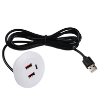 Cargador USB compacto de 10W con 2 enchufes para el hogar, mesita de noche, conferencia, enchufe de escritorio, enchufe USB, Cable de 1,5 m, enchufe estándar de EE. UU.