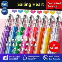Stylos gel pailletés esthétiques 12 couleurs, marqueurs pastel scintillants, pack de papeterie pour scrapbooking, bricolage et cartes cadeaux
