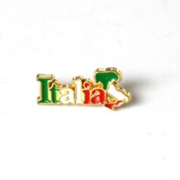 Broche de dentiste grande taille avec carte de l'Italie souvenir, logo personnalisé 2026, fabriquée en Italie