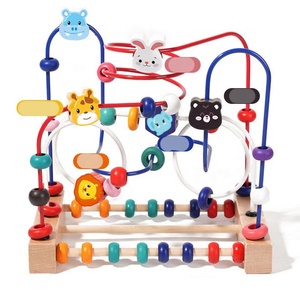 Montessori Holz spielzeug Labyrinth Kreise um Perlen <span class=keywords><strong>Abacus</strong></span> Mathe Spielzeug Puzzle Frühes Lernen Lernspiel zeug - Product Image 6