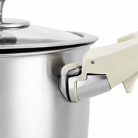 Ensemble de casseroles et poêles écologiques en acier inoxydable 316 de qualité alimentaire, durables, compatibles induction, avec couvercles en verre trempé