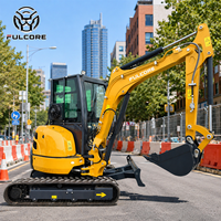 Mini-excavatrice FULCORE à entraînement puissant, haute capacité de franchissement pour travaux en pente avec cabine de protection
