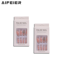 Faux ongles français de luxe personnalisés en ABS de haute qualité, longs, courbes, au design élégant, à presser pour les doigts