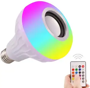 Hanlux AN014-1 Bóng Đèn LED Thông Minh BT Không Dây Đèn Chơi Nhạc RGB E27 12W Thay Đổi Màu Sắc + Điều Khiển Từ Xa