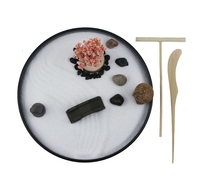 Kit de jardin Zen 11x8in belle Premium japonais Mini Rock Garden coffret cadeau accessoires de bureau à domicile