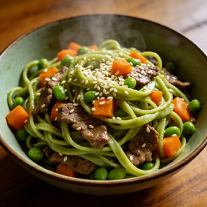 Nouilles Udon au Matcha Faible en Calories, à Base de Blé Dur, Saveur Thé Vert, en Vrac, Instantanées, Saines et Diététiques - Product Image 6