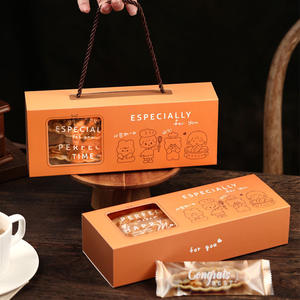 2024 boîte alimentaire transparente peu coûteuse avec fenêtre en PVC carton Orange Transparent Biscuit Dessert boîtes de chocolat pour l'emballage - Product Image 5