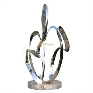 Escultura Iluminada Art Deco de Acero Inoxidable Multifuncional, Resistente al Agua, para Montaje en Suelo, Arte Paisajístico Nocturno para Exteriores, Modelo M115 - Product Image 6