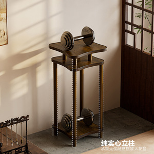New multi-layer Chinese-style indoor flower stand/<b>shelf</b>, floor-standing antique-style living room display <b>rack</b>, hanging orchid - Product Image 4