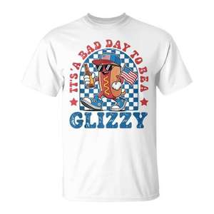 C'est une mauvaise journée pour être un t-shirt Glizzy du 4 juillet avec un motif hot-dog. - Product Image 1