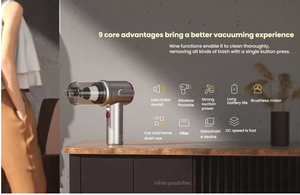 Aspiradora de Mano Portátil, 60W, 5000Pa de Succión y Soplador 2 en 1, Inalámbrica, para Auto y Teclado, Carga Tipo-C - Product Image 6