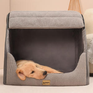 Casa para mascotas mediana grande para todas las estaciones, estilo Villa semicerrada, característica lavable extraíble, sólida para invierno dorado para perros y gatos - Product Image 5