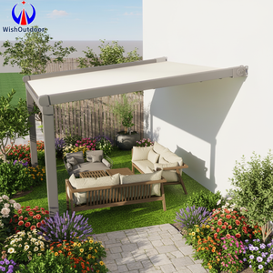 Pérgola Retráctil de PVC con Control Remoto de Aleación de Aluminio Comercial, Autoportante y Resistente al Viento para Azoteas de Hoteles, Bares y Salones - Product Image 1