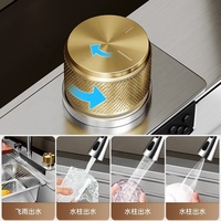 Évier de cuisine 30 pouces avec robinet cascade intégré en acier inoxydable, évier cascade multifonctionnel pour comptoir de cuisine