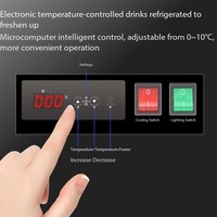 Réfrigérateur vertical de merchandising avec porte en verre transparent et étagères réglables pour boissons, bières et produits réfrigérés emballés