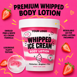 Crème hydratante, éclaircissante et raffermissante 3 en 1, légère, non grasse, nourrissante en profondeur, pour peaux sèches et rugueuses, lotion corporelle à la crème glacée à la fraise - Product Image 4