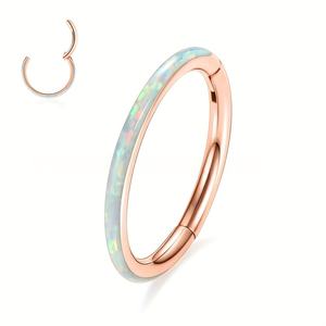 <span class=keywords><strong>Anello</strong></span> a cerchio in acciaio inox 316L <span class=keywords><strong>per</strong></span> le donne uomo opale setto <span class=keywords><strong>anello</strong></span> Clicker conchiglia elicoidale orecchini Piercing gioielli - Product Image 5