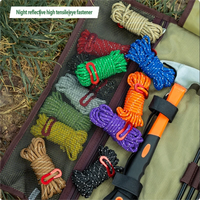 Cordes de tente haute réflectivité 4 mm Cordes de camping légères haute résistance avec tendeur en aluminium pour tente