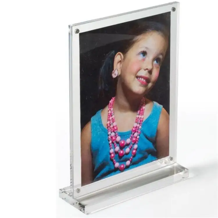 Acryl Desktop Display Fotolijsten Zelfstaand Magnetisch Acryl Blok Fotolijst