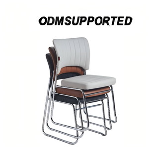 Chaise moderne en cuir empilable pour salle de réunion, réception, église, consultation, bureau, salle de conférence, salle de réunion - Product Image 1