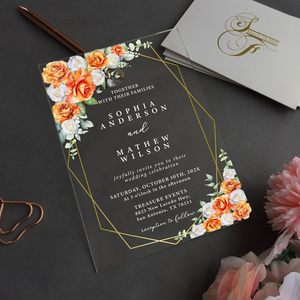 Enveloppe d'Invitation de Mariage en Acrylique A5 Transparente, Luxe Élégante, pour XV Ans / Douze Ans, Princesse, Impression Intégrale, pour Quinceañera - Product Image 5