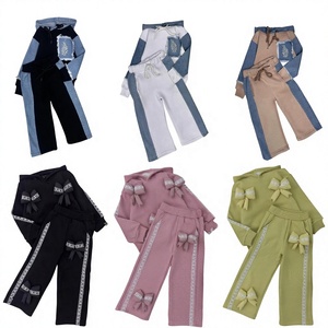 Ensemble <span class=keywords><strong>sweat</strong></span> à <span class=keywords><strong>capuche</strong></span> et pantalon pour enfants automne 100% coton chaud décontracté en stock vente en gros - Product Image 1