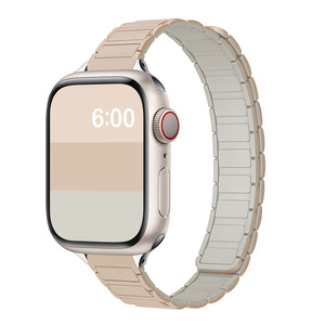 สายซิลิโคนเอวแม่เหล็กสามเม็ด14มม. สำหรับ <span class=keywords><strong>Apple</strong></span> <span class=keywords><strong>Watch</strong></span> ULTRA 2 49มม. สำหรับ iWatch Series 10 9 8 <span class=keywords><strong>7</strong></span> <span class=keywords><strong>41</strong></span> 42 46มม. - Product Image 5