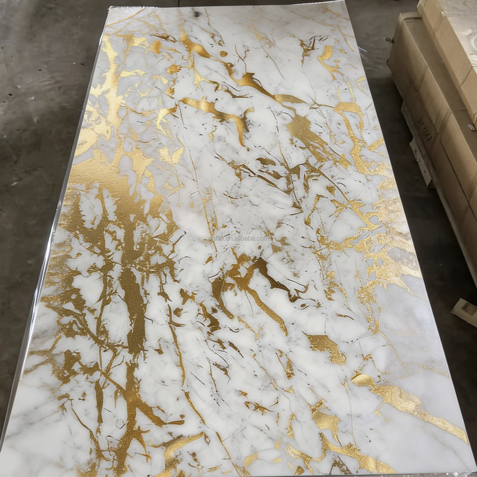 PVC UV Marble Wall Panel High Gloss Waterproof Fireproof Modern ...