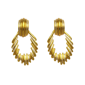 S300-3976MB Trendy Hoop <b>Earrings</b> PVD Gold Plated 316L Stainless Steel Sustainable Resistant Statement Jewelry - Product Image 2