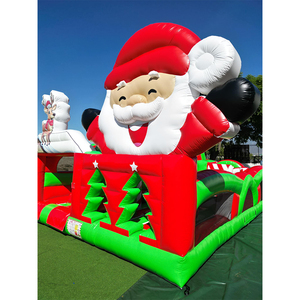 Château gonflable de Noël à prix de gros avec motifs Père Noël, bonhomme de neige et renne pour événements festifs et activités en plein air - Product Image 4