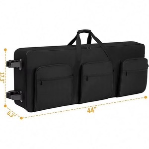 BSCI Factory Capacity Portable Waterproof Rolling 61 Keys Piano Keyboard Gig <b>Bag</b> with <b>Wheels</b> and Adjustable Straps - Product Image 2
