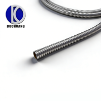 Tube flexible en acier inoxydable galvanisé DC SJS SS201/SS304 à verrouillage interverrouillé/carré, 6 mm x 125 mm, conduit pour câbles électriques