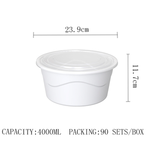 Best Selling Disposable <strong>Round</strong> <strong>Plastic</strong> <strong>Bowl</strong> With Lid for Rice Vegetable Noodles and Soup Takeaway Food Container - Product Image 2