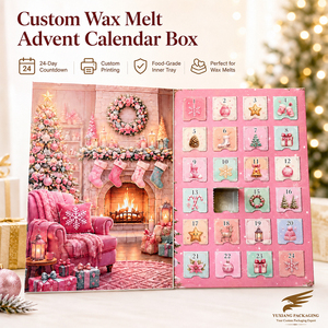 Caja de <span class=keywords><strong>Calendario</strong></span> de <span class=keywords><strong>Adviento</strong></span> Personalizada para Ceras Aromáticas de Navidad, Bandeja de PET de 24 Cavidades, Caja de Regalo de Navidad con Cavidades en Forma de Árbol - Product Image 5