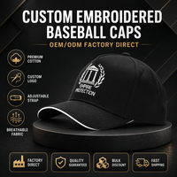 Casquette de baseball de luxe personnalisée en sergé de coton noir brodé réglable unisexe délavée vente en gros OEM