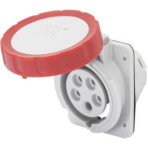 Prise fixe encastrée Schneider Electric 16A 380V IP67 3P+N+T, prise murale rouge, câblage à vis - Product Image 1